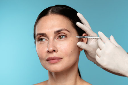 Facial Injection Procedure for Skin Rejuvenation and Anti-Aging Treatmentの写真素材