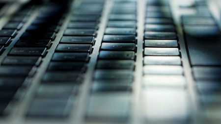 Close up View of a Laptop Keyboard with Soft Focus