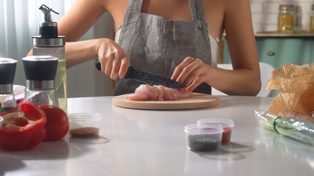 Preparing a Healthy Chicken Dish with Fresh Ingredients
