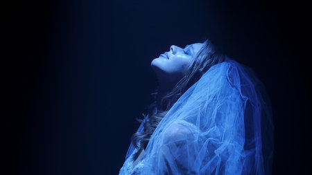 Dead bride ghost in Halloween horror concept
