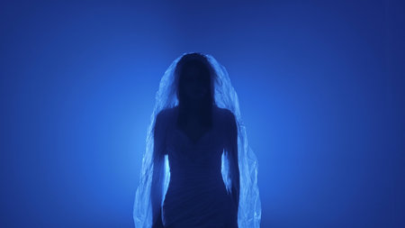 Dead bride ghost in Halloween horror conceptの写真素材