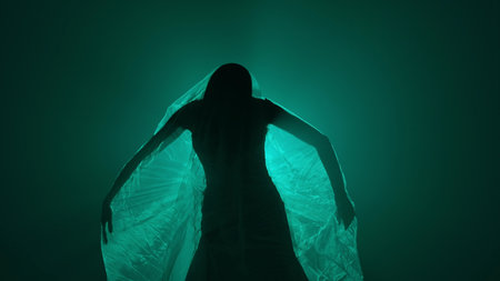 Dead bride ghost in Halloween horror concept