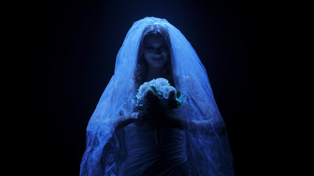 Dead bride ghost in Halloween horror conceptの写真素材