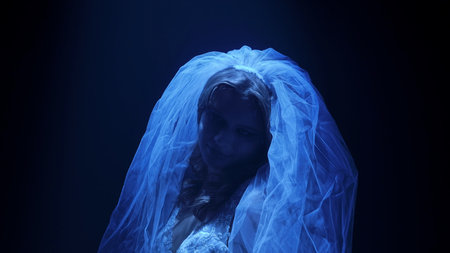 Dead bride ghost in Halloween horror conceptの写真素材