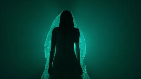 Dead bride ghost in Halloween horror conceptの写真素材