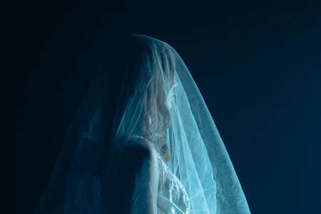 Dead bride ghost in Halloween horror concept