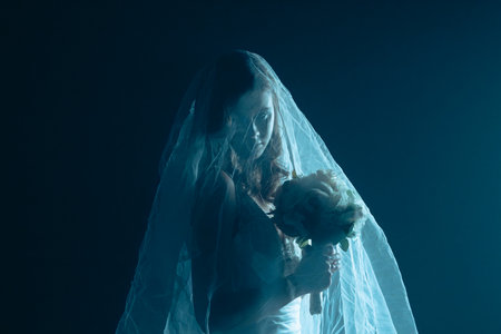 Dead bride ghost in Halloween horror conceptの写真素材