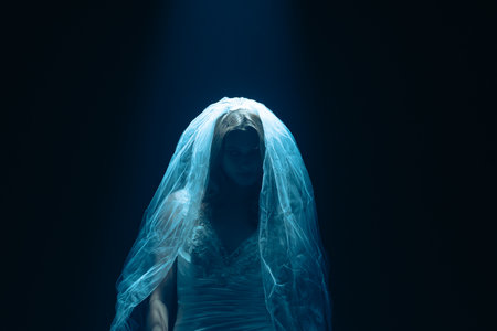 Dead bride ghost in Halloween horror conceptの写真素材