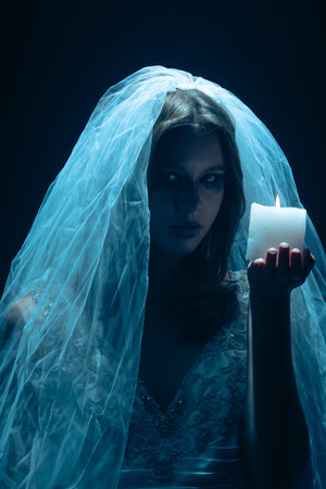 Dead bride ghost in Halloween horror conceptの写真素材