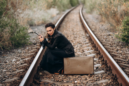 Woman in Vintage Attire Outdoors