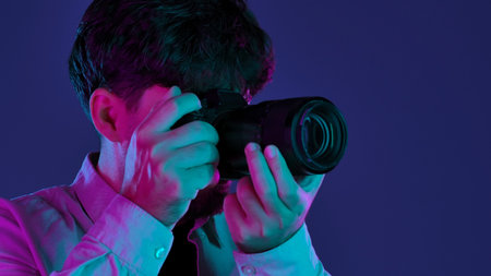 Backstage Photographer in Studio Shooting with Camera
