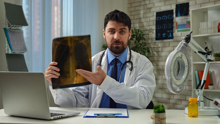 Online Medical Consultation with a Professional Doctorの写真素材