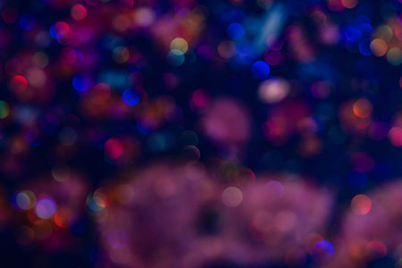 Colorful abstract divorces of oily liquid with neon red, blue and green highlights. Bubbles, stains...