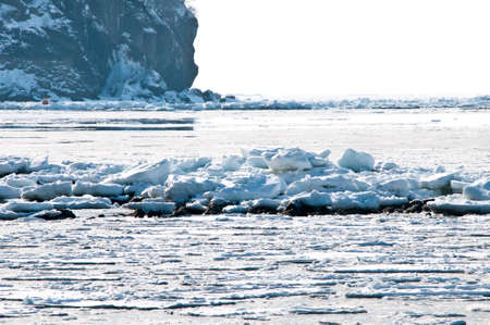 Ice floes on the shore