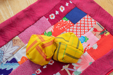 Otedama and Japanese Cloth Patchworkの写真素材