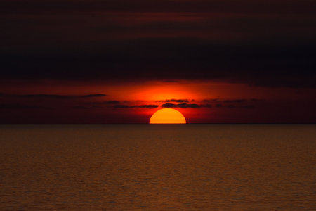 Sunset over the sea. Beautiful sunset over the sea. Nature composition.