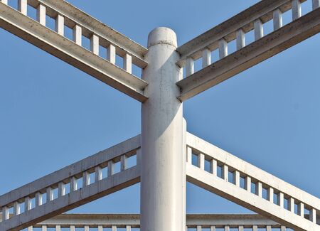 The structure of the marina is beautiful and strong at the same time, it is like a complex architecture.の写真素材