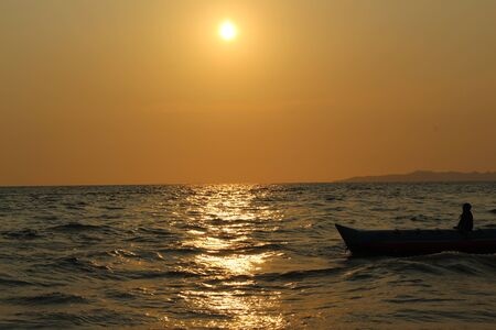 sunset over the seaの写真素材