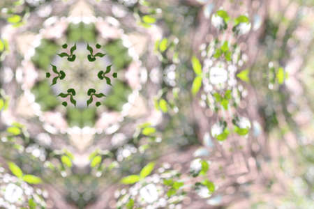 Abstract sphere pattern obtained by processing bokeh circles by sunlight. There are beautiful multicolored patterns for design or use as a background image.の写真素材