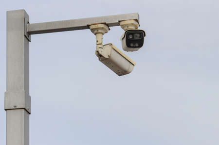 CCTV cameras in the park in the sun, wind, rain for a long time until the old, dirty. But still...