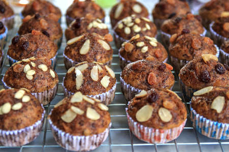 The banana cake removed from the steamer is placed on the table to reduce the heat. Before packingの写真素材