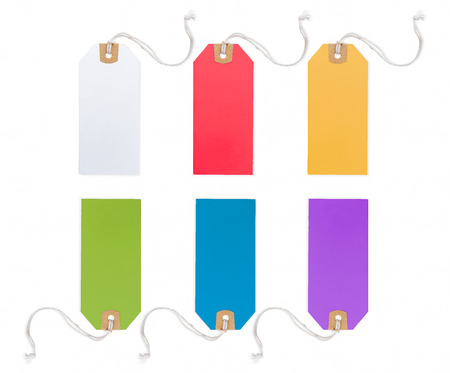 Collection of Price Tag in different color, solated on white background.の写真素材
