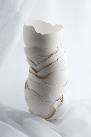 egg shell tower on a vintage background.の写真素材