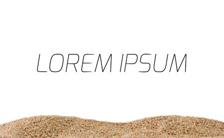 Sand slope isolated on white backgroundの写真素材