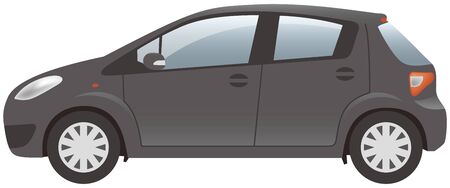 Black car (landscape)のイラスト素材