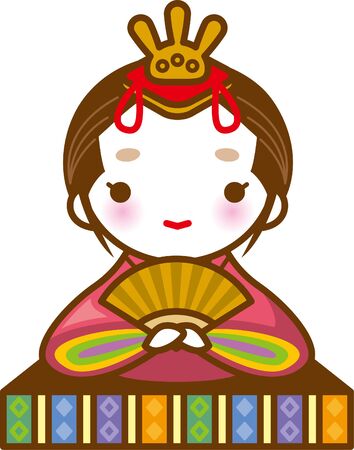 Hina dolls. Female image illustrationのイラスト素材
