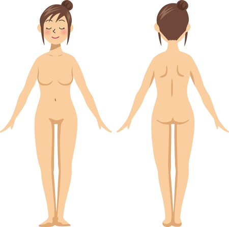 Beauty. Naked image illustration of a womanのイラスト素材