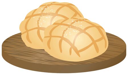 Image illustration of melon breadのイラスト素材