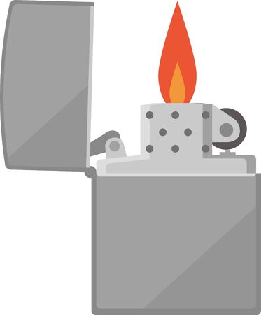 Image illustration of oil lighter (with fire)のイラスト素材