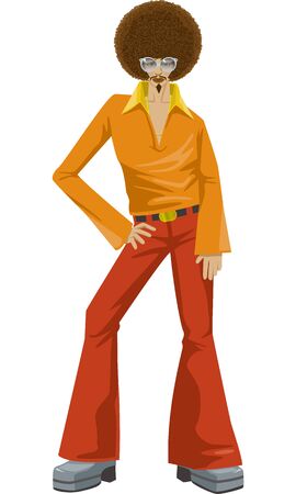 The whole body of a black man (70s and 80s)のイラスト素材