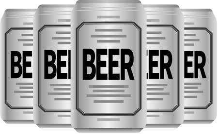 Image illustration of canned beer arranged side by sideのイラスト素材