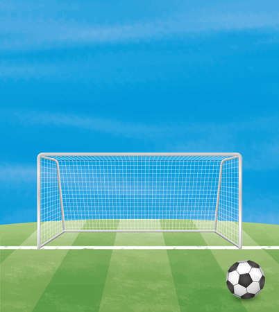 Soccer ball and goalpost image illustration (vector)のイラスト素材