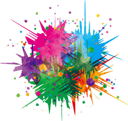 Colorful paint vector splashing aroundのイラスト素材