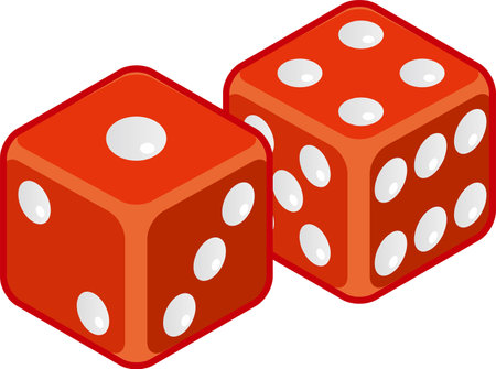 Image illustration of dice with red colorのイラスト素材