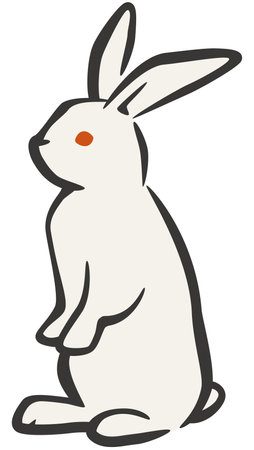 Image illustration of a cute rabbit standingのイラスト素材