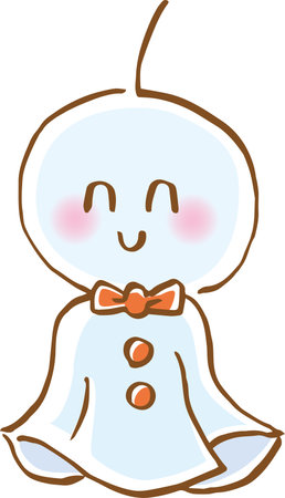 Image illustration of a cute shaved headのイラスト素材