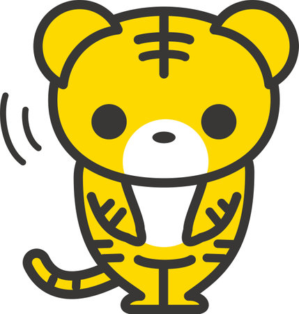 Bowing tiger characterのイラスト素材