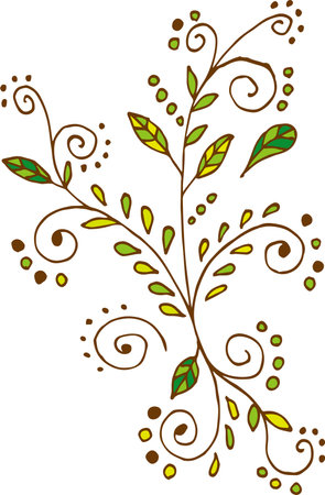 Colorful plant decoration designのイラスト素材