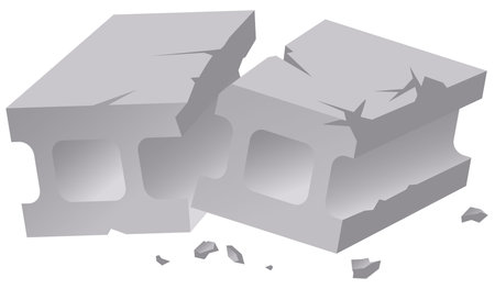 Image illustration of a broken concrete blockのイラスト素材
