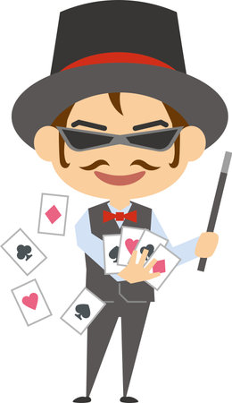 Image illustration of a male magicianのイラスト素材