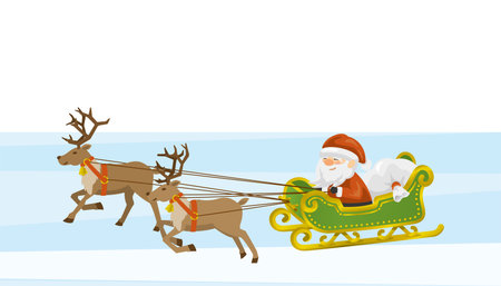 Illustration of Santa Claus riding a sleighのイラスト素材