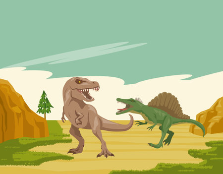 Illustration of the dinosaur eraのイラスト素材