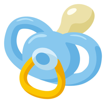 Illustration of a blue baby pacifierのイラスト素材