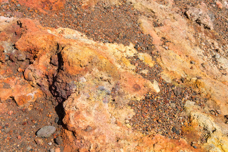 The soil on the slopes of the volcano Etna in Sicilyの写真素材