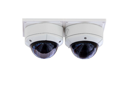Security CCTV camera, isolated on white background with clipping path