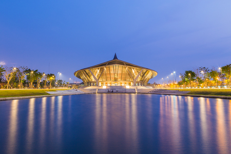 NAKHONPATHOM, THAILAND - Mar 13, 2015: Music hall at Mahidol University, Mar 13, 2015 in Nakhonpathom, Thailand.のeditorial素材